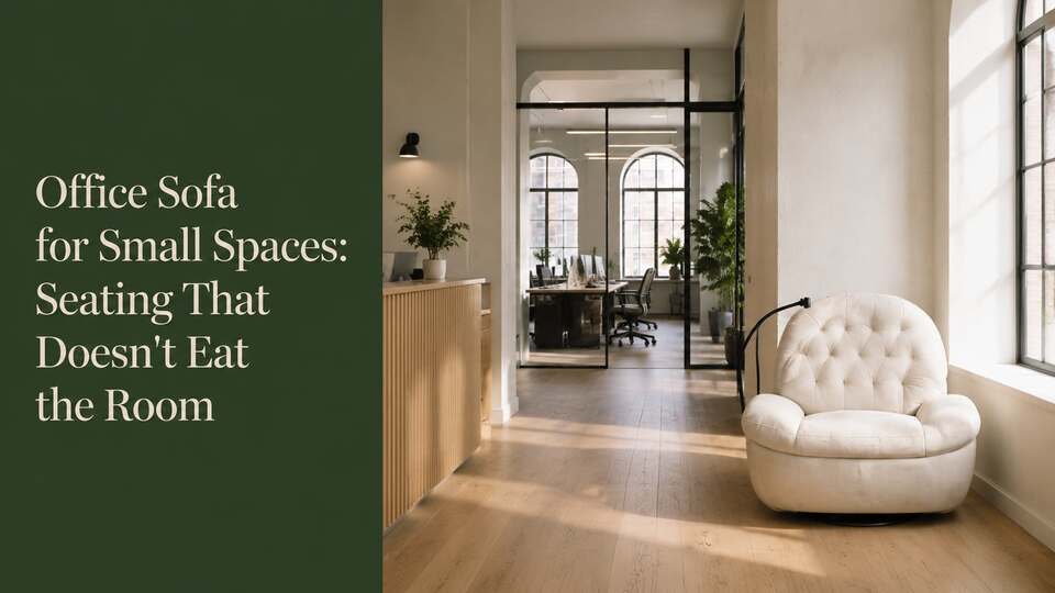 Kaguyasu minimalist office sofa in a compact European creative agency reception