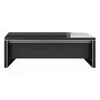 Black Marble Modern L-Shaped Executive Desk