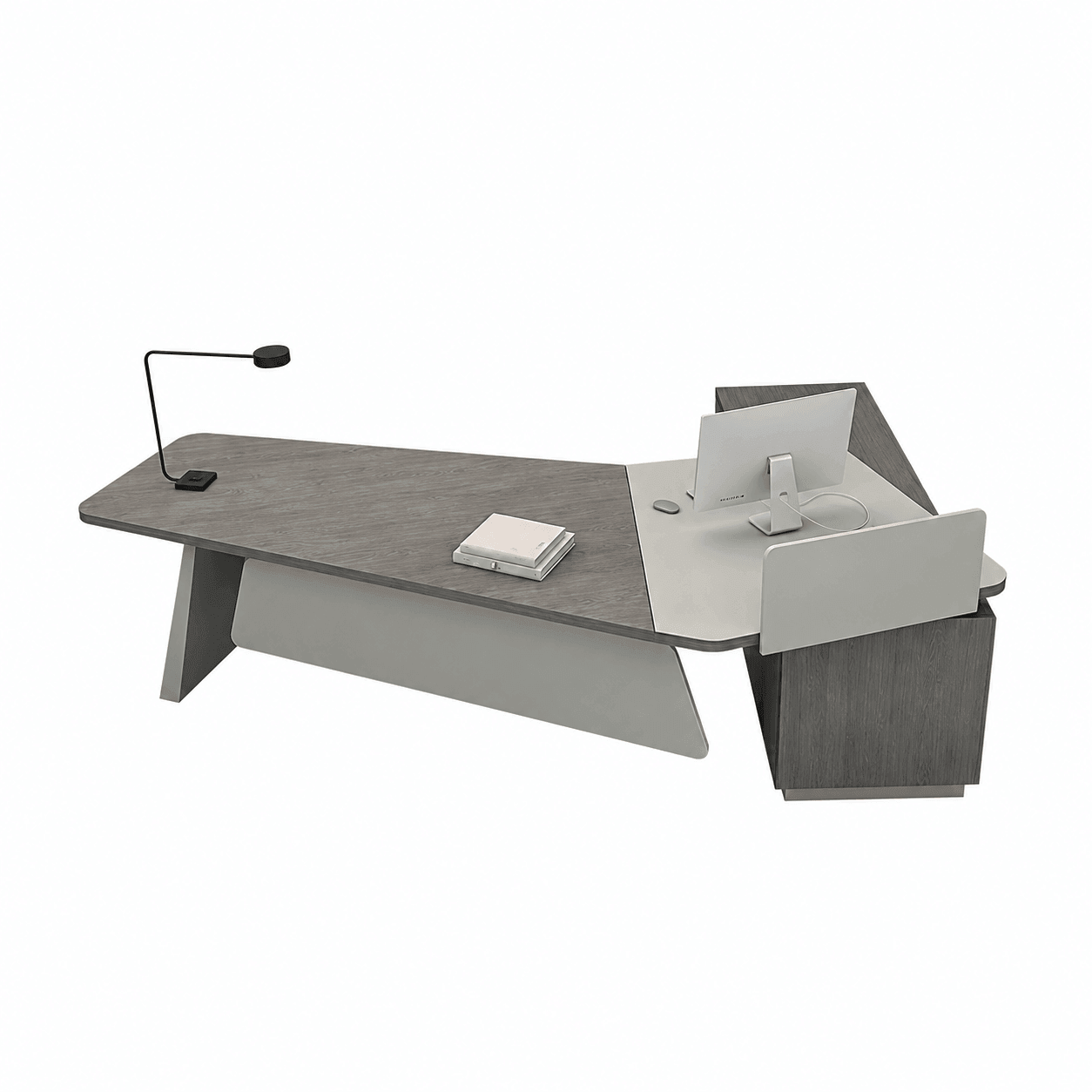 Curved Executive Desk | Corner Desk with Storage Secondary image
