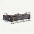 Gray L-Shaped Executive Desk with Side Cabinet & Dial Lock