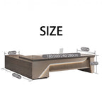 L-Shaped Executive Desk with Side Cabinet & Dial Lock