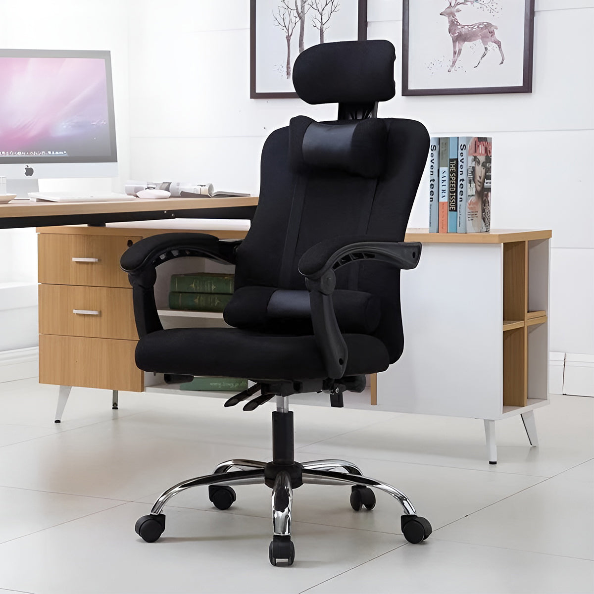 ergonomic office chair adjustable chair with footrest kaguyasuBGY K014 main images Hauptbild