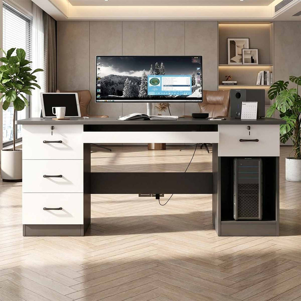 home office computer desk desk with 2 drawers kaguyasuBGZ 2022 main images 1