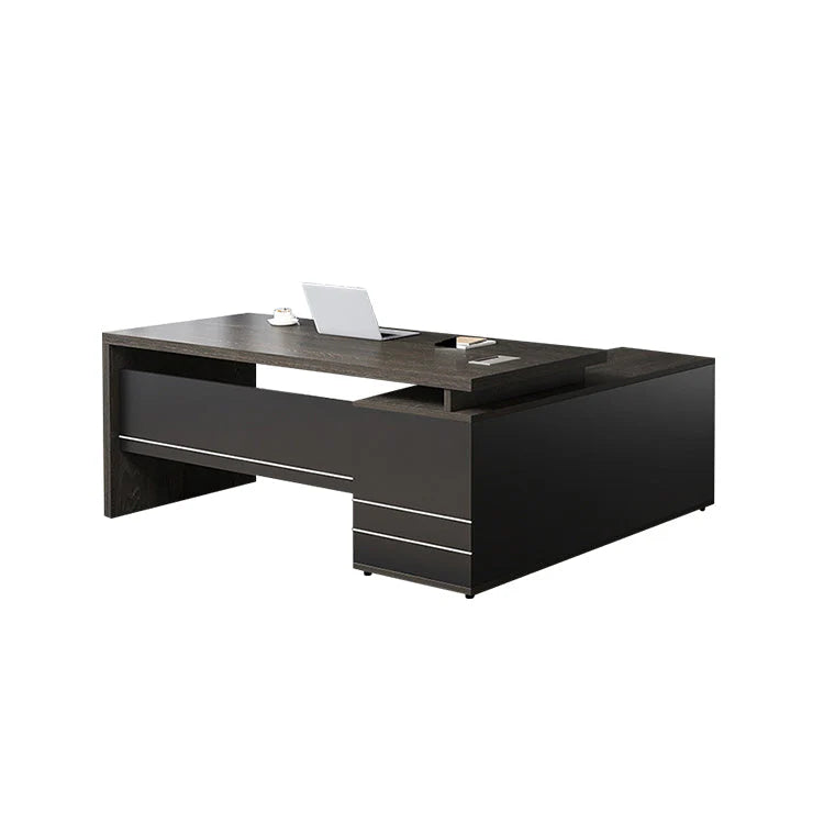 L-Shaped Executive Desk | Fluted Wood Office Desk | Kaguyasu Secondary image