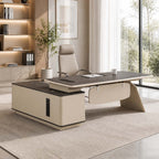 l shaped office desk two tone executive desk with storage kaguyasuLBZ 7165 main images 3