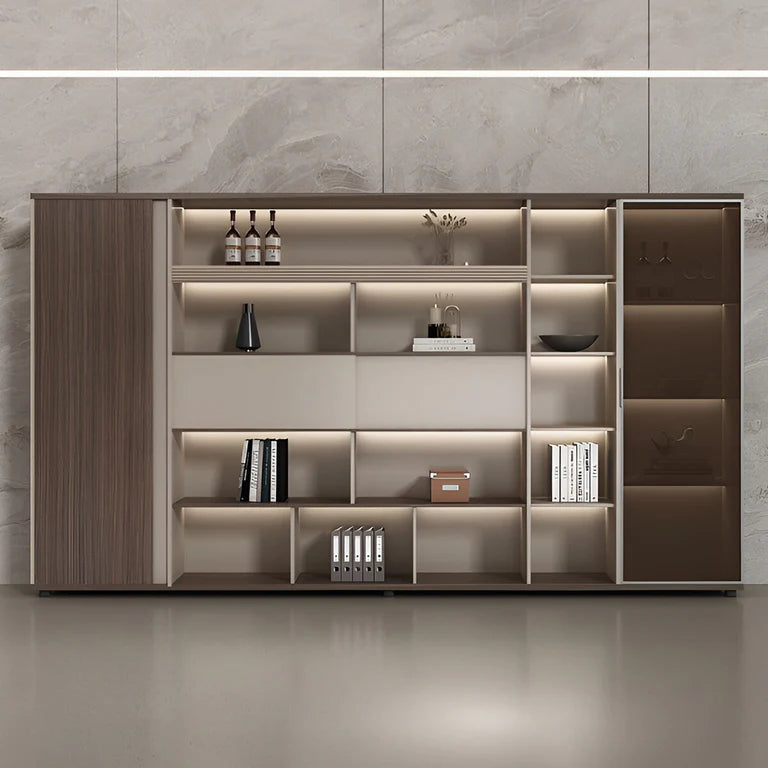 large brown bookcase cabinets and display cabinets kaguyasuLBG K005 main images 1 Main image