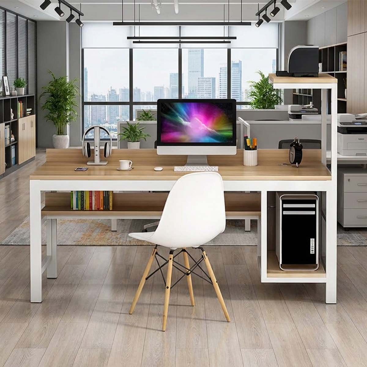 large computer desk desk with back panel kaguyasuBGZ 169 main images 4 Main image
