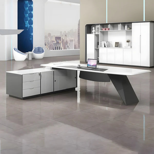 luxury executive desk high gloss l shaped desk kaguyasuLBZ 2150 main images 21