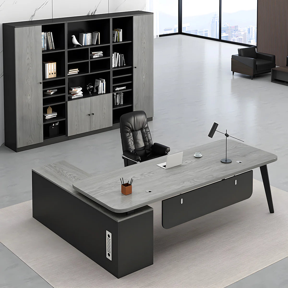 luxury executive office desk l shaped office desk kaguyasuLBZ 1078 main images 56