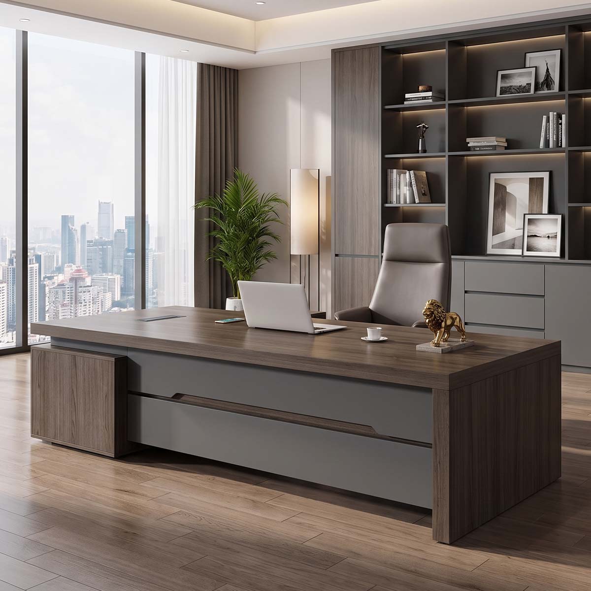 Executive Desk with Drawers & Combination Lock