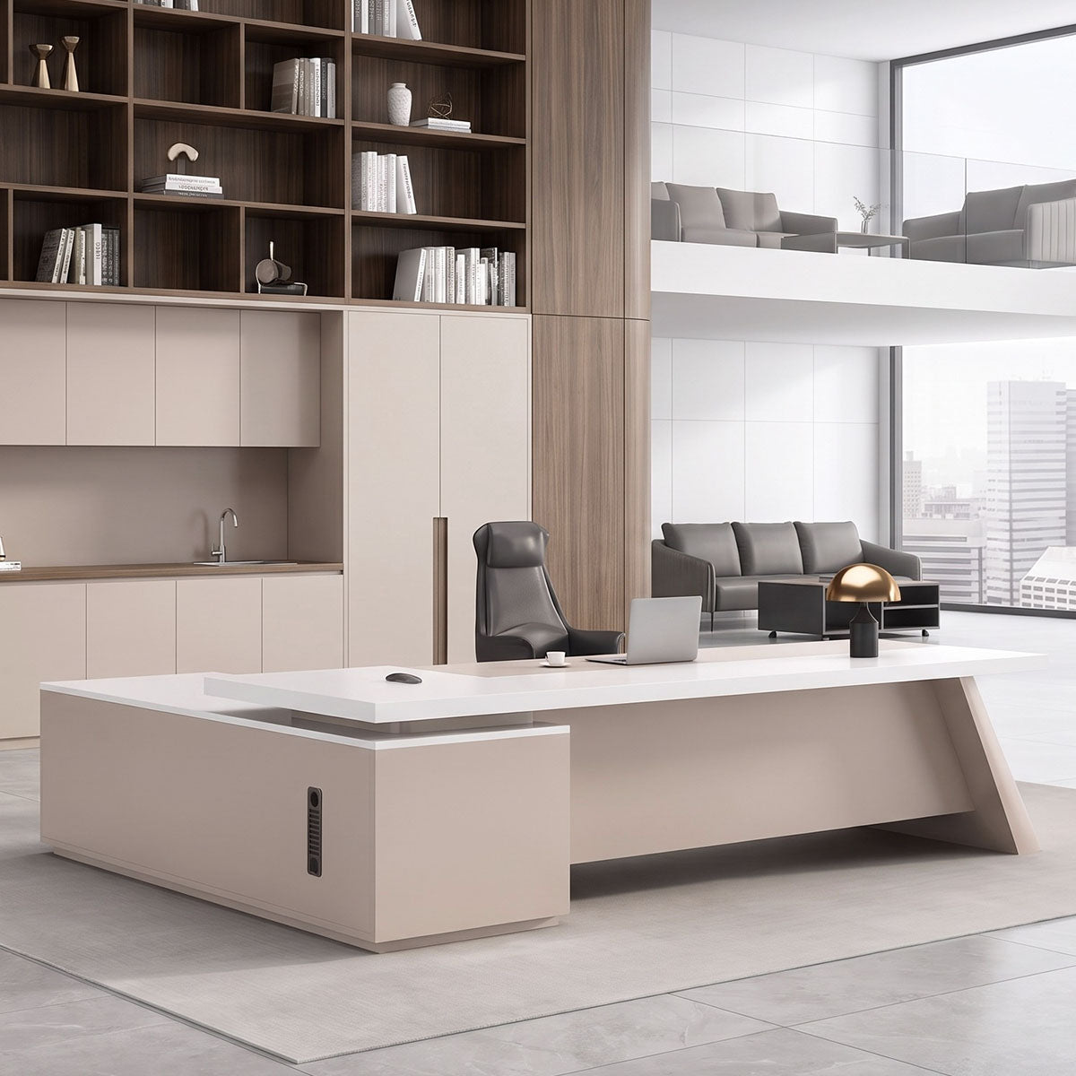 main image l shaped executive desk with side cabinet LBZ C098 4 Main image