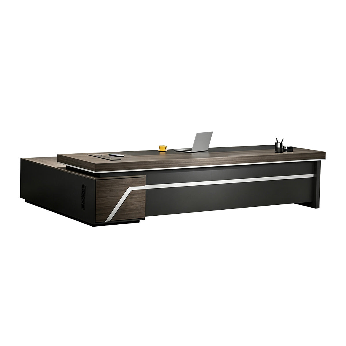 Multifunctional President Desk with Power Outlet & PC Ventilation