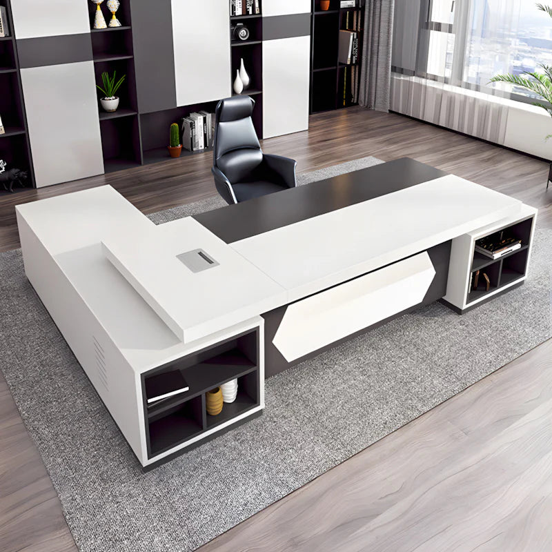 modern boss desk two tone l shaped executive desk kaguyasuLBZ 2191 main images 44