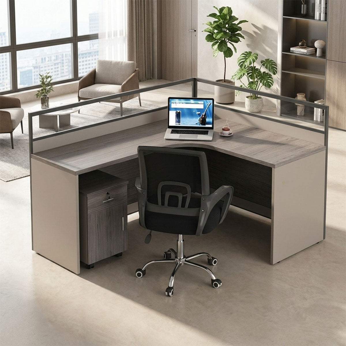 office desk corner workstation l shape computer desk kaguyasuBGZ C040 main images 2 Main image