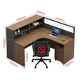 Office Desk | L Shaped Desk with Hutch