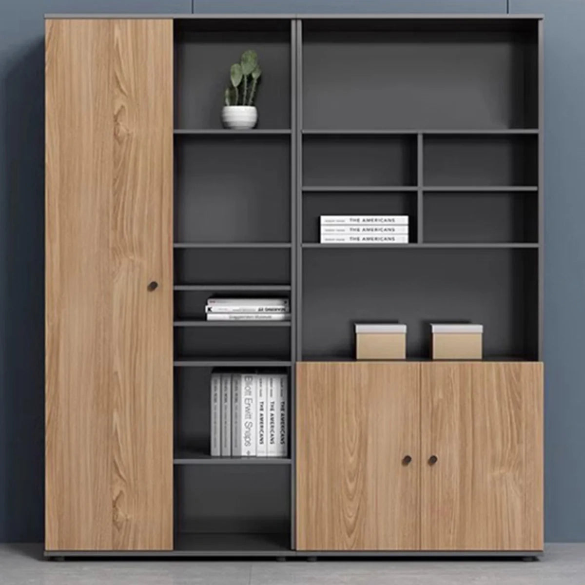 premium executive bookcase oak display cabinet design kaguyasuCWG S056 main images 6