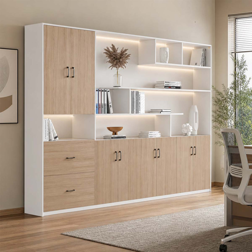 premium white bookcase cabinets and display cabinets kaguyasuCWG K098 main images 2