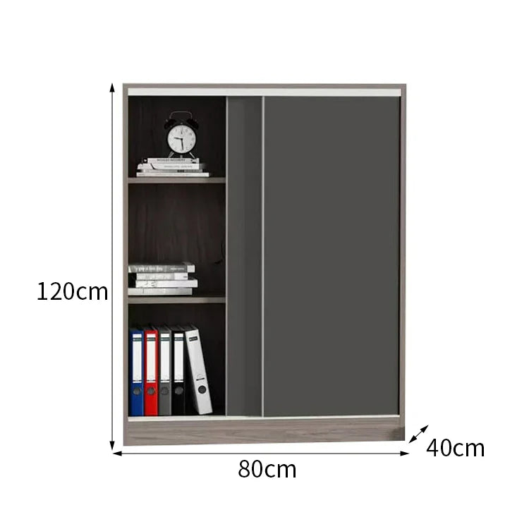 sleek grey bookcase eco friendly shelves with wood kaguyasuCWG m 034 detailed images 4