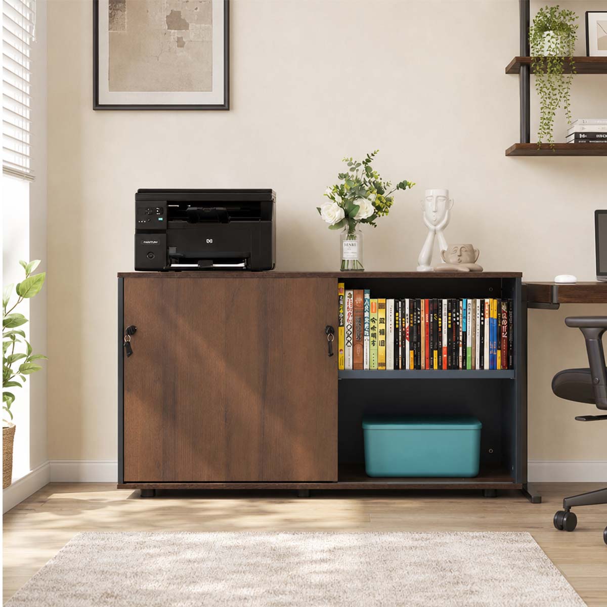 versatile bookshelf elegant sideboard cabinet in wood kaguyasuCWG 065 main images 1 Main image