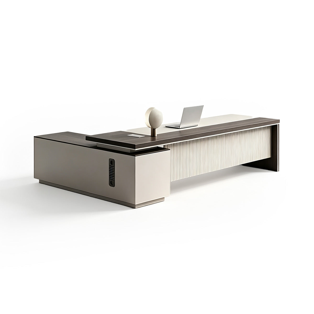 White Wood Desk | L-Shaped Executive Desk Secondary image