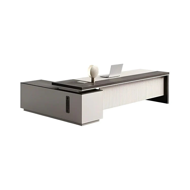 White Wood Desk | L-Shaped Executive Desk Secondary image