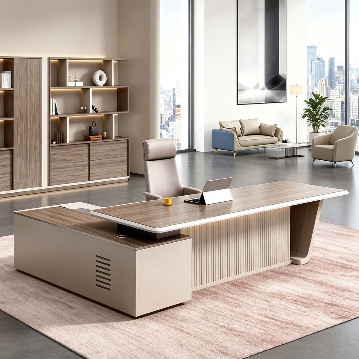Modern Office Desk with Drawers - Executive Desk - product image 4 Main image
