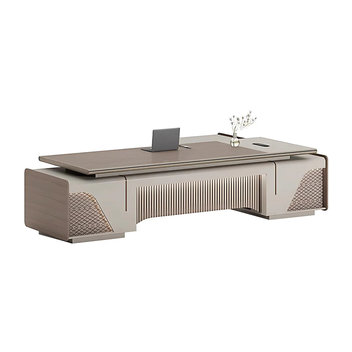 Wooden Desk | Metal Desk | Corner Desk with Storage | Kaguyasu Secondary image